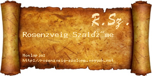 Rosenzveig Szalóme névjegykártya